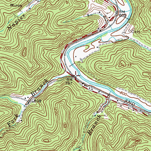 Topographic Map of Glenn Post Office (historical), KY