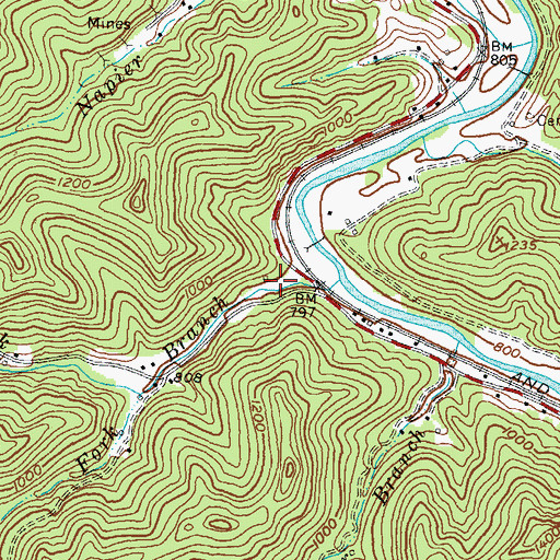 Topographic Map of Lick Branch Church, KY