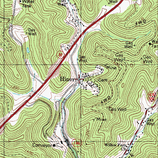 Topographic Map of Whitsett Railroad Station (historical), KY
