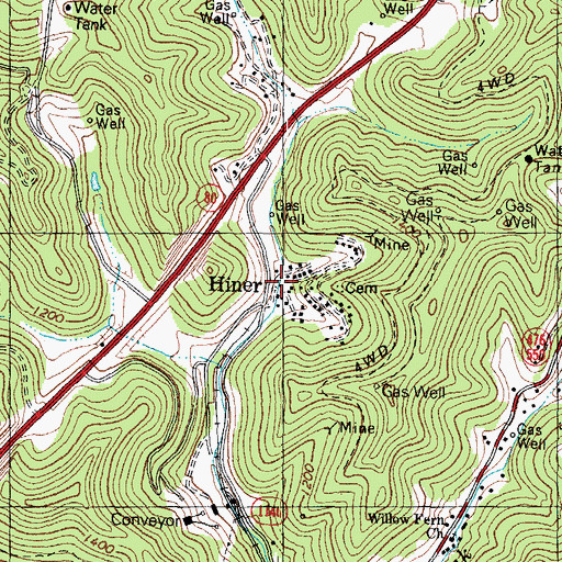 Topographic Map of Heiner Railroad Station (historical), KY