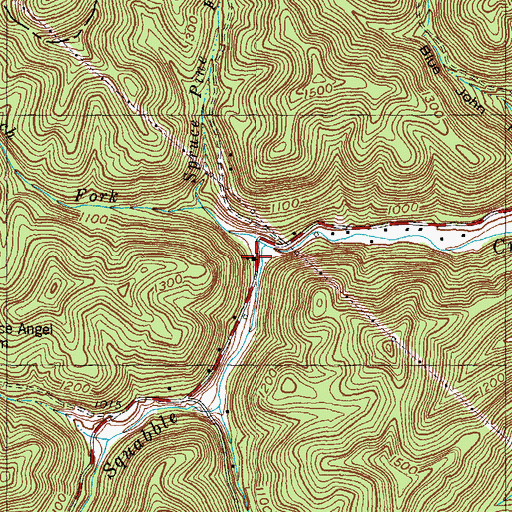 Topographic Map of Middle Squabble Church, KY