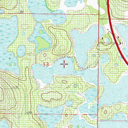 Topographic Map of Crown Lake, FL
