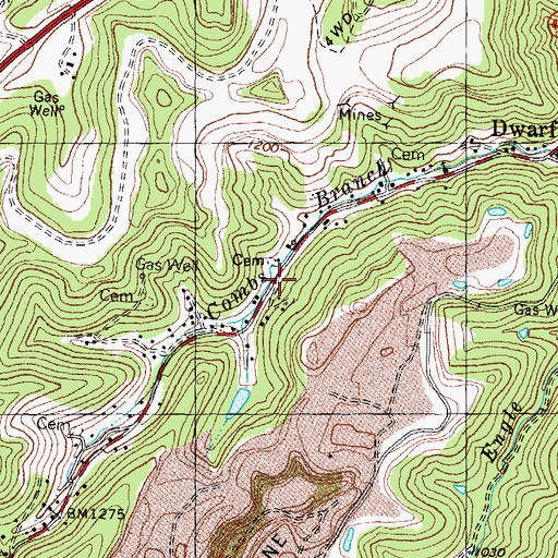 Topographic Map of Tub Post Office (historical), KY