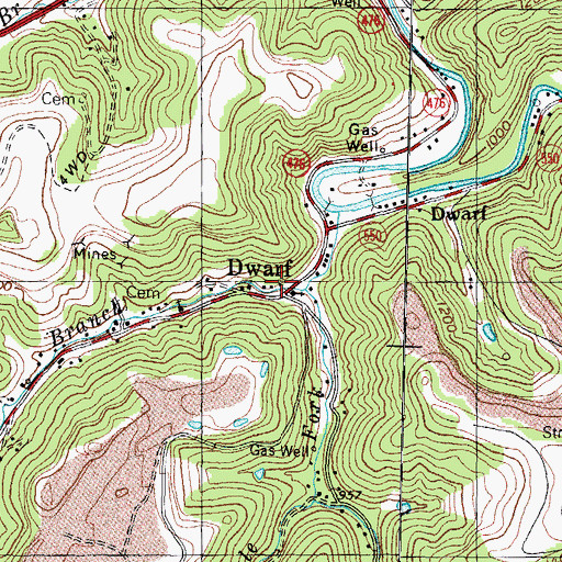 Topographic Map of Dwarf Baptist Church, KY
