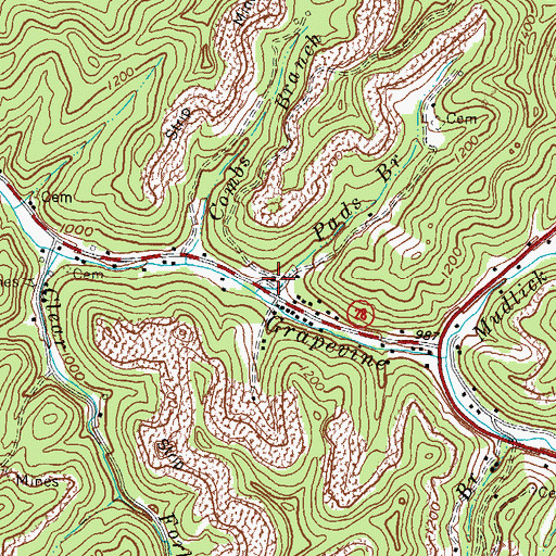 Topographic Map of Clear Fork School (historical), KY