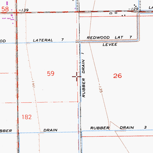Topographic Map of Rubber Drain One, CA