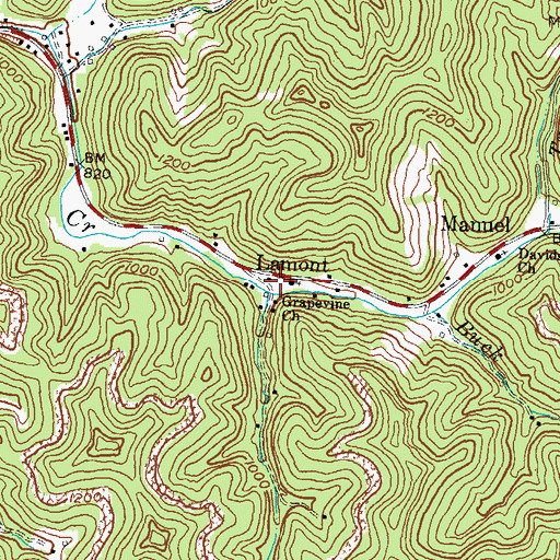 Topographic Map of Lamont Post Office (historical), KY