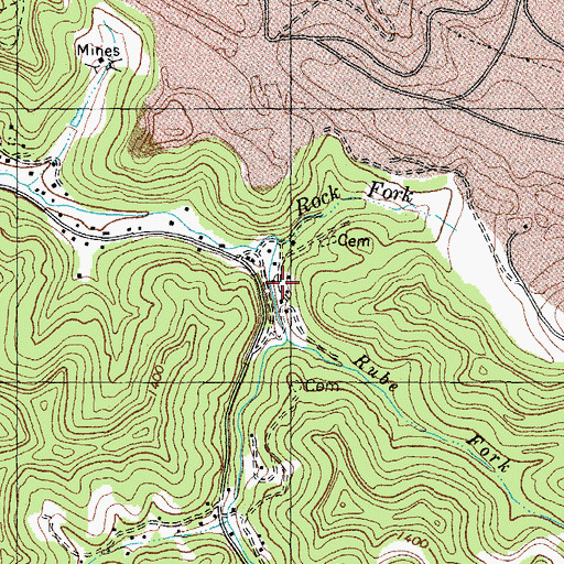 Topographic Map of Rock Fork School (historical), KY