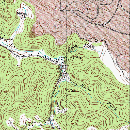 Topographic Map of Rock Fork (historical), KY
