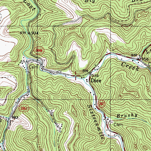Topographic Map of Jones (historical), KY