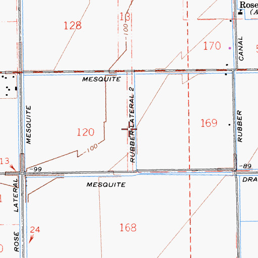 Topographic Map of Rubber Lateral Two, CA