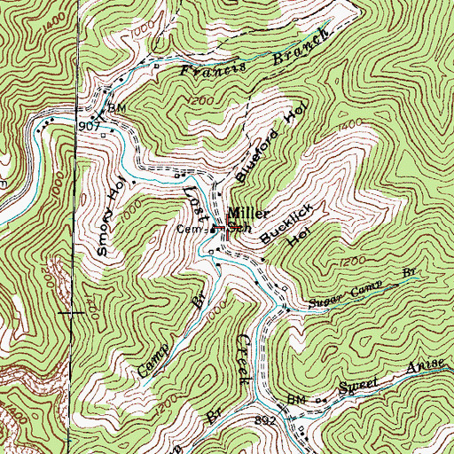 Topographic Map of Miller (historical), KY