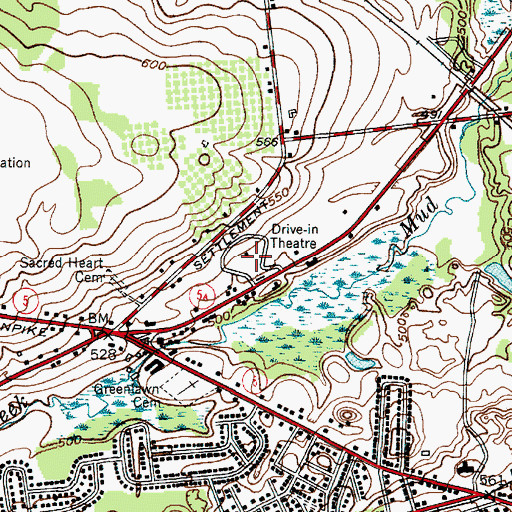 Topographic Map of Kallet Drive-In (historical), NY