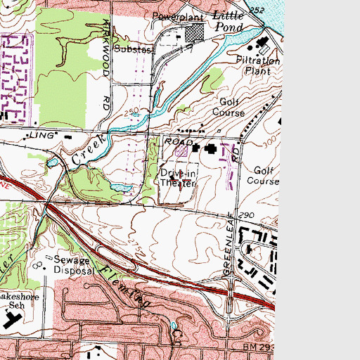 Topographic Map of Lakeshore Drive-In (historical), NY