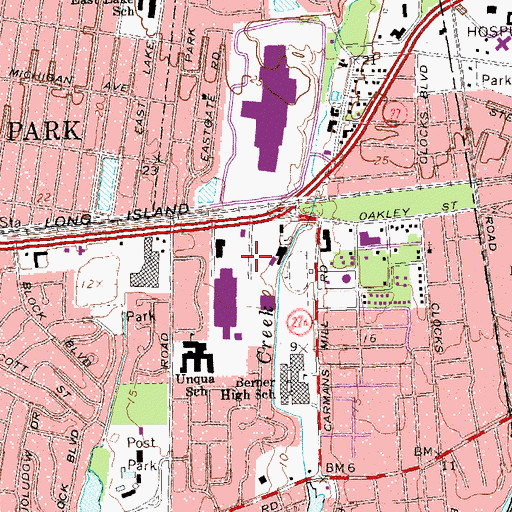 Topographic Map of Massapequa Drive-In (historical), NY