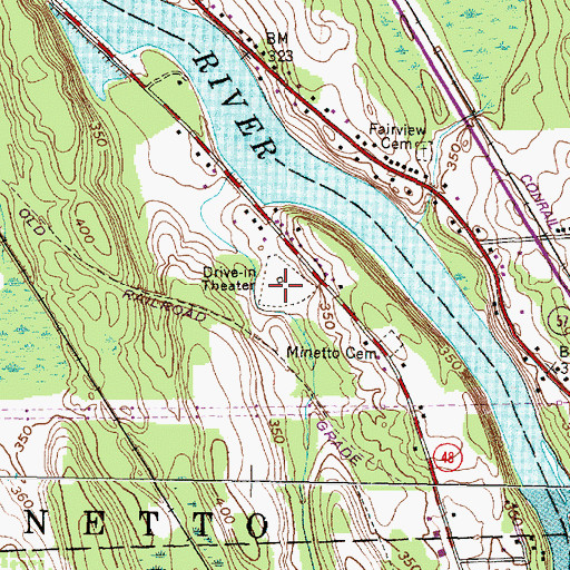 Topographic Map of Midway Drive-In, NY