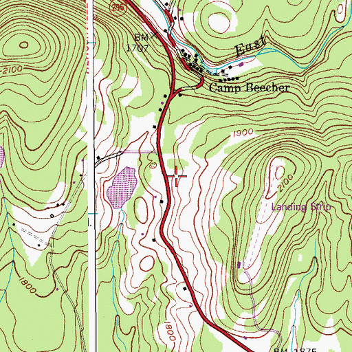 Topographic Map of Mountain Drive-In, NY