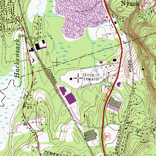 Topographic Map of Nyack Drive-In (historical), NY