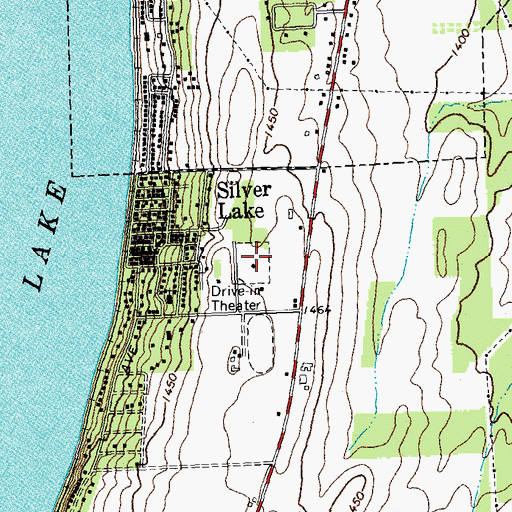 Topographic Map of Silver Lake Drive-In, NY
