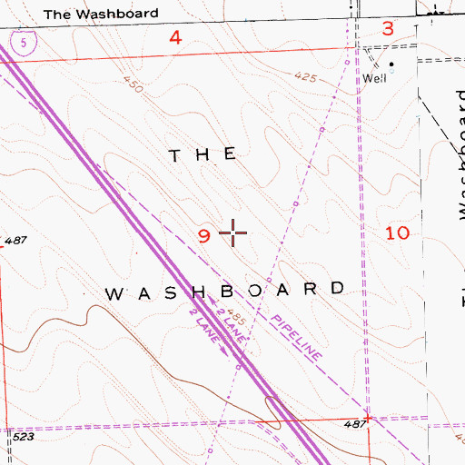 Topographic Map of The Washboard, CA