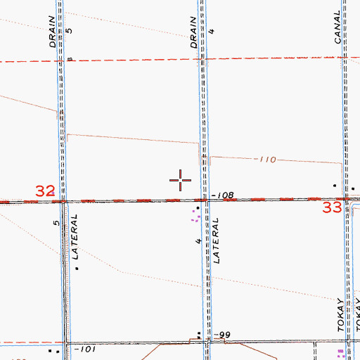 Topographic Map of Thistle Four Drain, CA