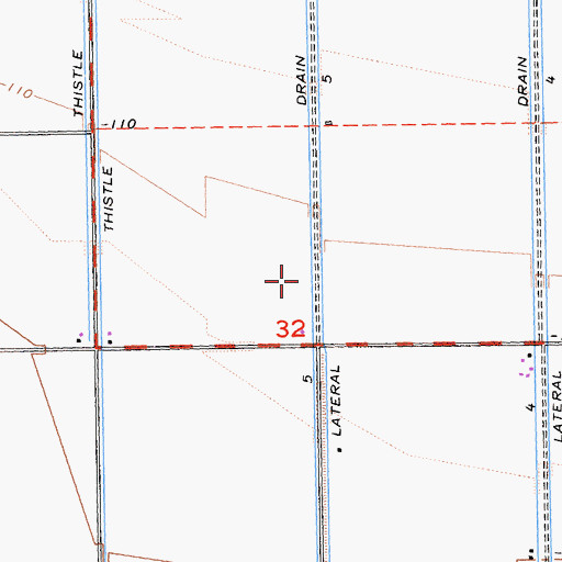 Topographic Map of Thistle Five Drain, CA