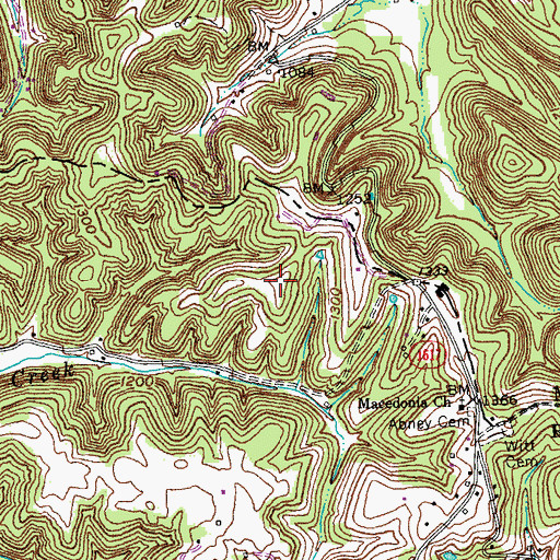 Topographic Map of Scaffold Cane Ridge, KY
