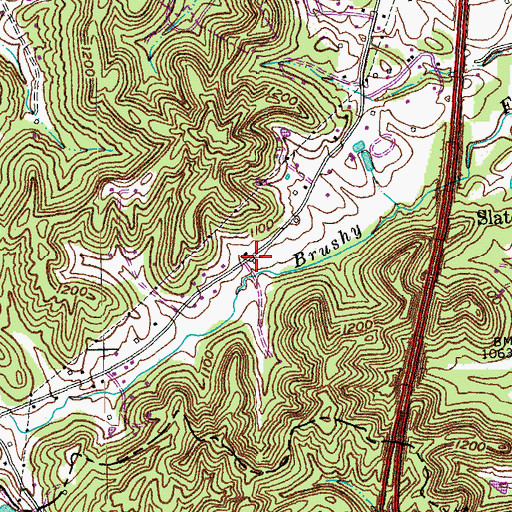 Topographic Map of Asbury Post Office (historical), KY