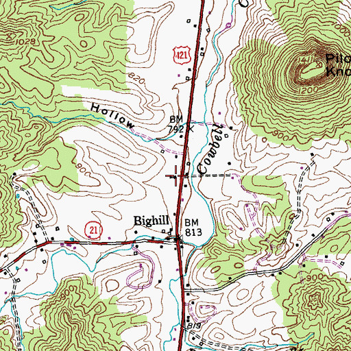Topographic Map of Big Hill School (historical), KY