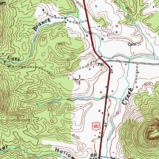 Topographic Map of Sulphur Spring, KY