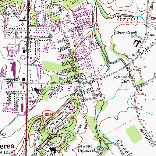 Topographic Map of The Glades, KY