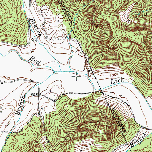Topographic Map of Turtle Rock, KY