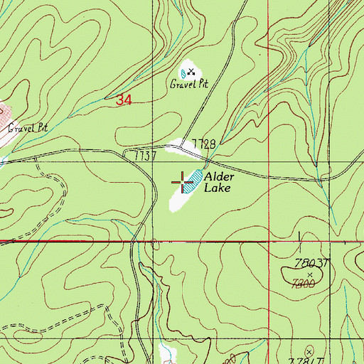 Topographic Map of Alder Lake, AZ
