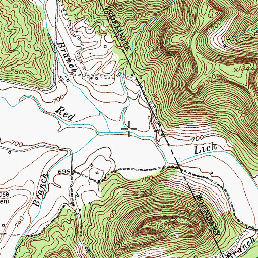 Topographic Map of Turtle Rock Store (historical), KY