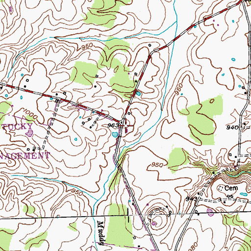 Topographic Map of Fredrick Post Office (historical), KY