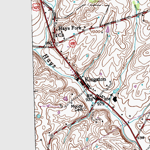 Topographic Map of Kingston Post Office (historical), KY