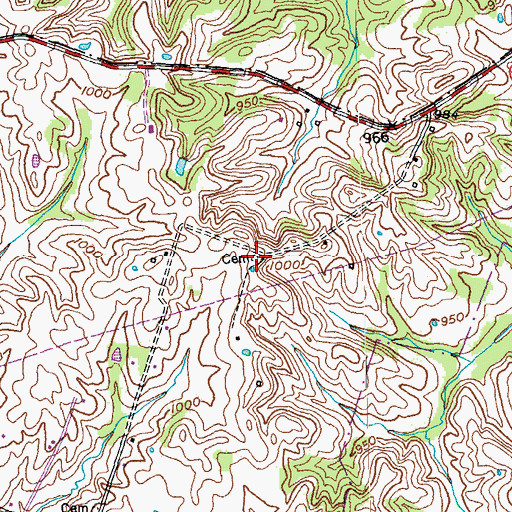 Topographic Map of Heatherly Cemetery, KY
