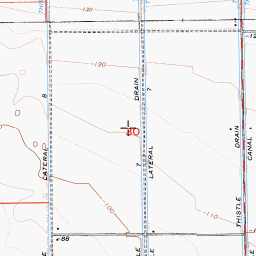 Topographic Map of Thistle Lateral Seven, CA