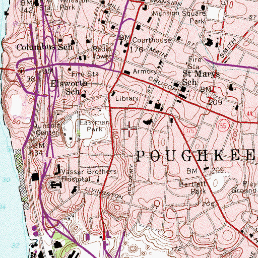 Topographic Map of Garfield Place Historic District, NY