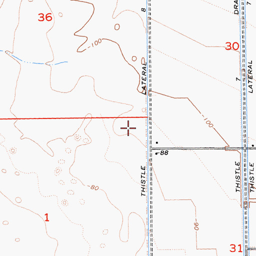 Topographic Map of Thistle Lateral Eight, CA