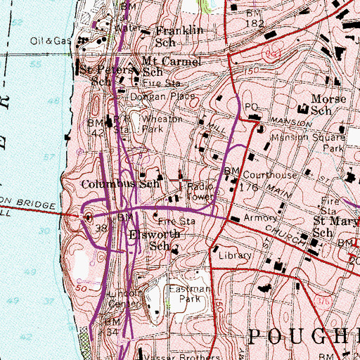 Topographic Map of Union Street Historic District, NY