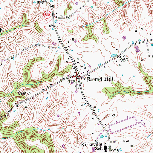 Topographic Map of Round Hill School (historical), KY
