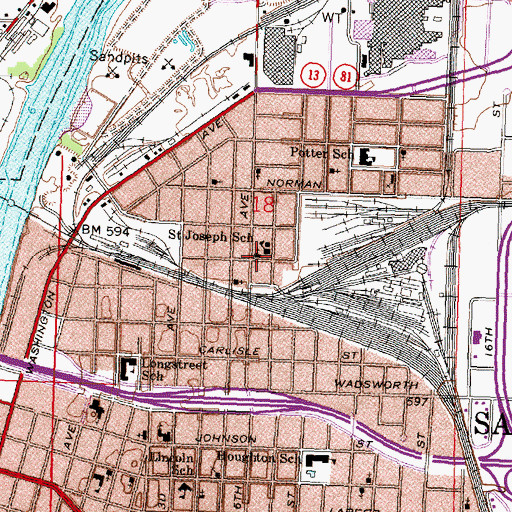 Topographic Map of Saint Joseph Parish, MI