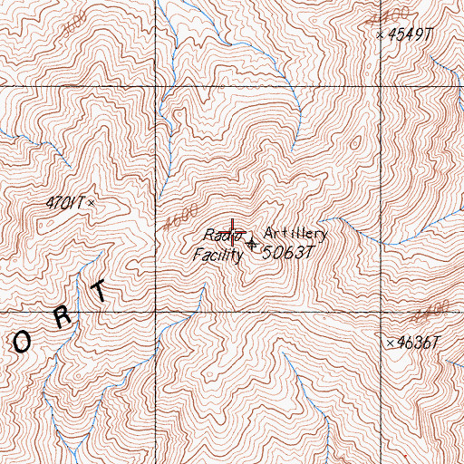 Topographic Map of Tiefort Mountains, CA