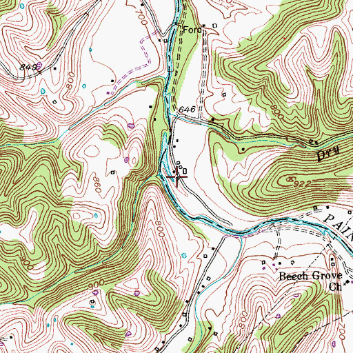 Topographic Map of Bradshaw Mill (historical), KY