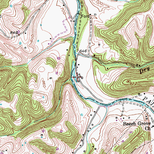 Topographic Map of Bradshawmill Post Office (historical), KY