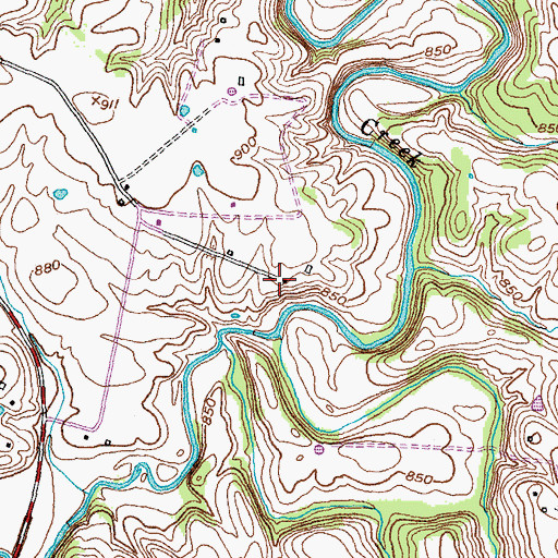 Topographic Map of Eastern Kentucky University Meadow Brook Farm, KY