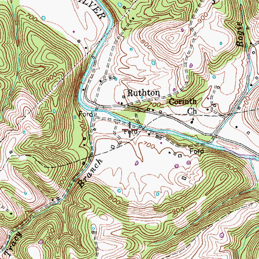 Topographic Map of Bogies Mill (historical), KY