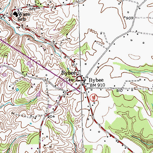 Topographic Map of Bybee Post Office (historical), KY