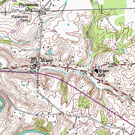 Topographic Map of Waco Baptist Church (historical), KY